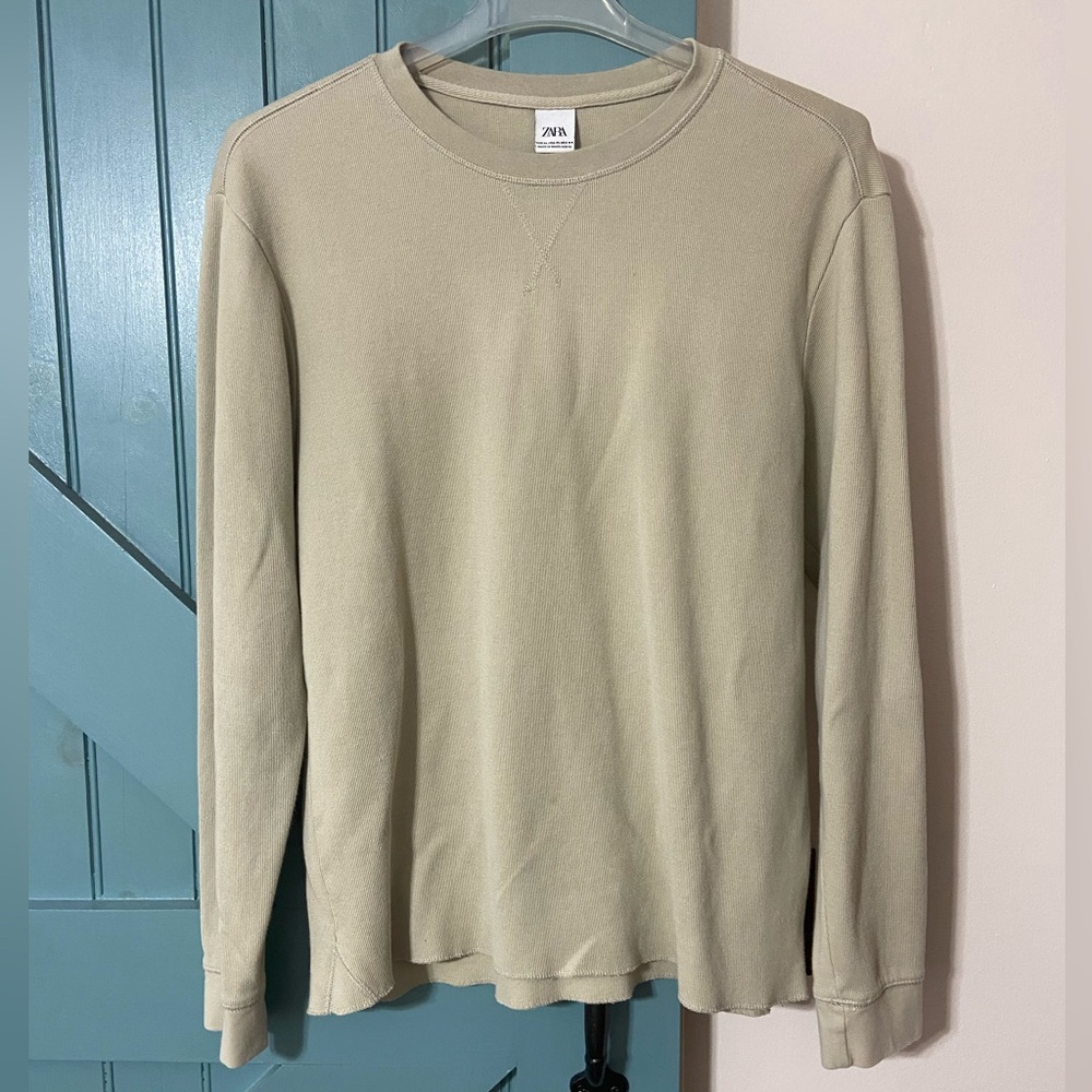 Zara Mens Beige Sweatshirt Size XL